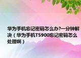 华为手机忘记密码怎么办?一分钟解决（华为手机T5900忘记密码怎么处理啊）