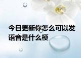 今日更新你怎么可以发语音是什么梗