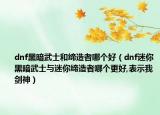 dnf黑暗武士和缔造者哪个好（dnf迷你黑暗武士与迷你缔造者哪个更好,表示我剑神）
