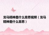 龙马精神是什么意思视频（龙马精神是什么意思）