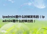 ipadmini是什么时候发布的（ipadmini是什么时候出的）