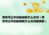 惠普笔记本的触摸板怎么关闭（惠普笔记本的触摸板怎么关闭触摸板）