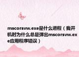 mscorsvw.exe是什么进程（我开机时为什么总是弹出mscorsvw.exe应用程序错误）