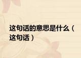 这句话的意思是什么（这句话）