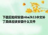 下载后如何安装nba2k11中文补丁具体应该安装什么文件