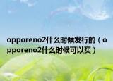 opporeno2什么时候发行的（opporeno2什么时候可以买）