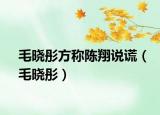 毛晓彤方称陈翔说谎（毛晓彤）