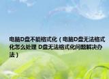电脑D盘不能格式化（电脑D盘无法格式化怎么处理 D盘无法格式化问题解决办法）