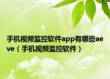 手机视频监控软件app有哪些aeve（手机视频监控软件）