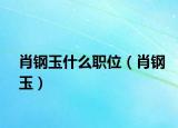 肖钢玉什么职位（肖钢玉）