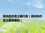 森林的作用主要内容（森林的作用主要有哪些）