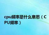 cpu频率是什么意思（CPU频率）