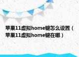 苹果11虚拟home键怎么设置（苹果11虚拟home键在哪）