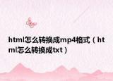 html怎么转换成mp4格式（html怎么转换成txt）