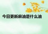 今日更新麻油是什么油