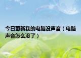 今日更新我的电脑没声音（电脑声音怎么没了）