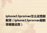 iphone13promax怎么设置刷新率（iphone13promax刷新率哪里设置）