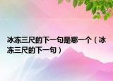 冰冻三尺的下一句是哪一个（冰冻三尺的下一句）