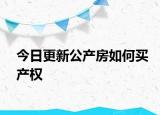 今日更新公产房如何买产权