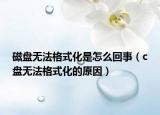 磁盘无法格式化是怎么回事（c盘无法格式化的原因）