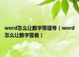 word怎么让数字带逗号（word怎么让数字竖着）