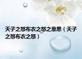 天子之怒布衣之怒之意思（天子之怒布衣之怒）