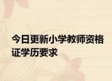 今日更新小学教师资格证学历要求