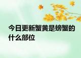 今日更新蟹黄是螃蟹的什么部位