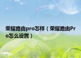 荣耀路由pro怎样（荣耀路由Pro怎么设置）