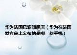 华为法国巴黎旗舰店（华为在法国发布会上公布的是哪一款手机）
