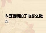 今日更新拍了拍怎么撤回