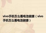 vivo手机怎么看电池健康（vivo手机怎么看电池健康）