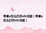 苹果x怎么打开nfc功能（苹果x怎么打开nfc功能）
