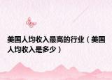美国人均收入最高的行业（美国人均收入是多少）