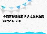 今日更新杨梅酒把杨梅拿出来后能放多长时间
