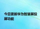 今日更新华为智慧屏投屏功能