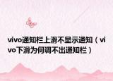 vivo通知栏上滑不显示通知（vivo下滑为何调不出通知栏）
