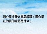 潜心贯注什么意思解释（潜心贯注的贯的意思是什么）