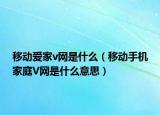 移动爱家v网是什么（移动手机家庭V网是什么意思）