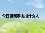 今日更新泰山指什么人