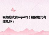 视频格式有mp4吗（视频格式有哪几种）
