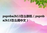 pspnba2k13怎么联机（pspnba2k13怎么调中文）