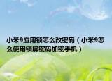小米9应用锁怎么改密码（小米9怎么使用锁屏密码加密手机）