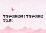 华为手机振动弱（华为手机振动怎么调）