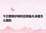 今日更新砂锅炖豆腐鱼丸汤是怎么做的