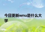 今日更新wnu是什么大学