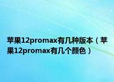 苹果12promax有几种版本（苹果12promax有几个颜色）