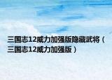 三国志12威力加强版隐藏武将（三国志12威力加强版）