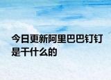 今日更新阿里巴巴钉钉是干什么的