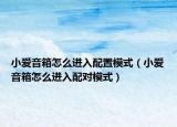 小爱音箱怎么进入配置模式（小爱音箱怎么进入配对模式）